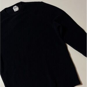 Zara Ribbed Long Sleeve Shirt Size M Black Cotton Blend Pullover Leisurewear Top